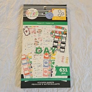 NWT The Happy Planner Family Sticker Sheets - Rainbow & Green Accents 631pcs